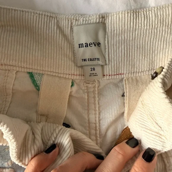 Maeve Cream Corduroy Pants - Picture 5 of 9